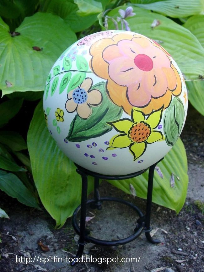 White Floral Painted Globe