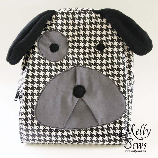 Houndstooth Puppy Face Backpack