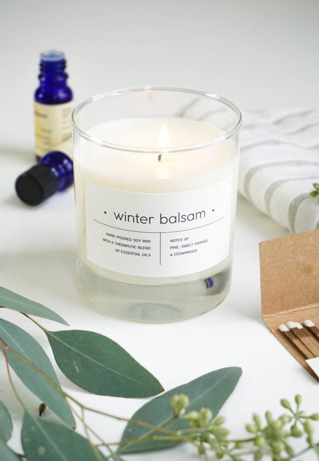 Winter Forest Glass Candles