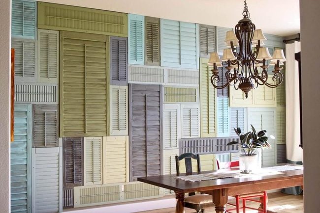 Wooden Shutters Statement Wall