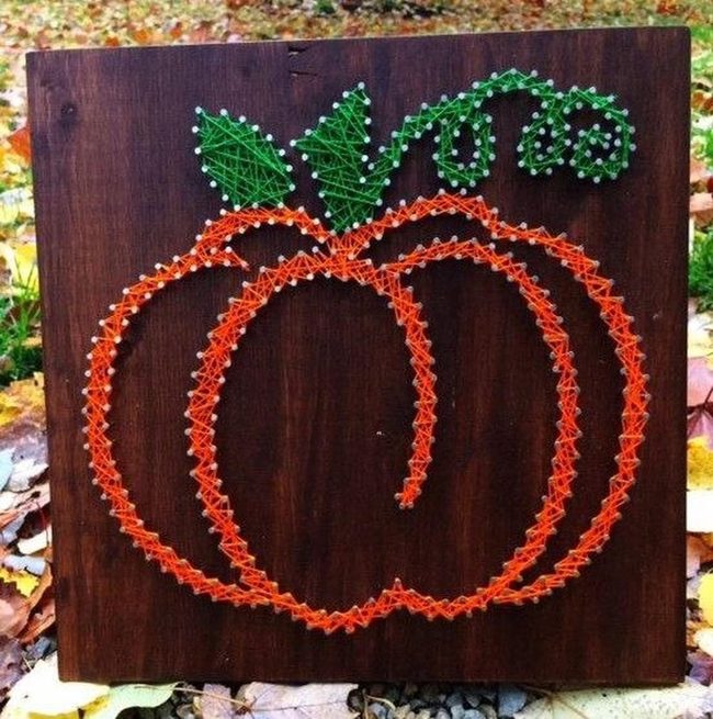 Orange String Pumpkin Art