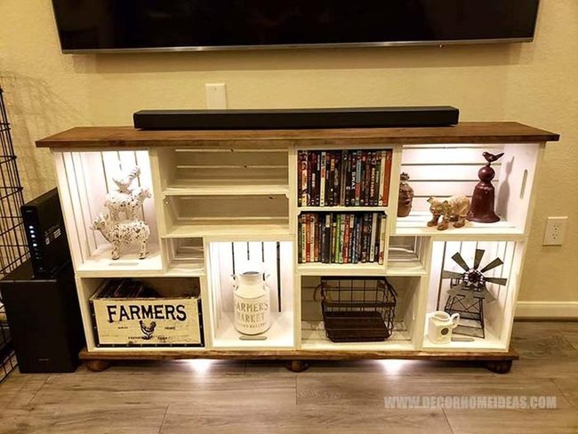 Natural Wood Crate Storage