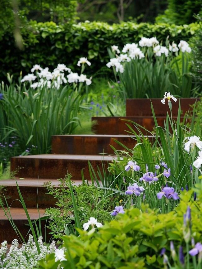 Checkered Metal Garden Path