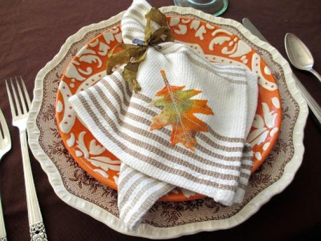 Orange Swirl Ceramic Plates