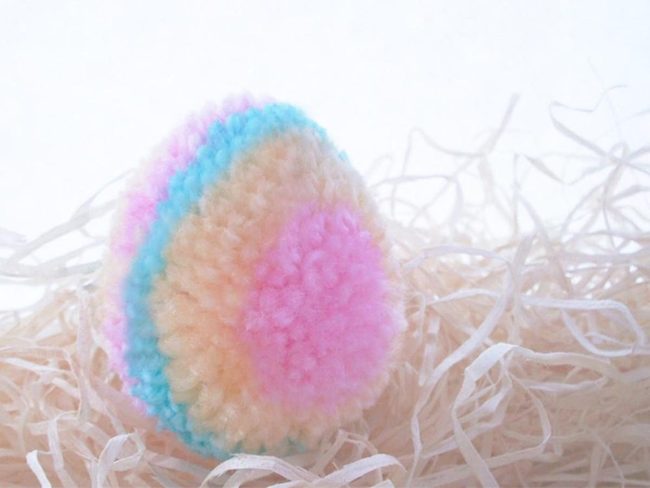 Pastel Yarn-Wrapped Eggs
