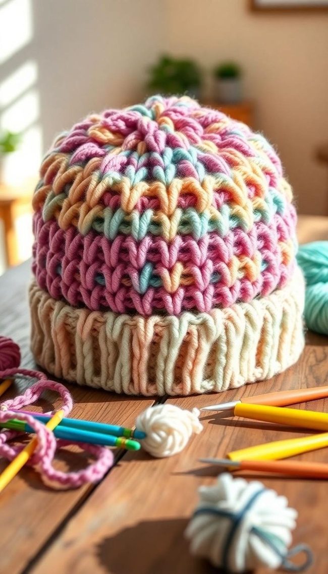 Chunky Yarn Crochet Cap
