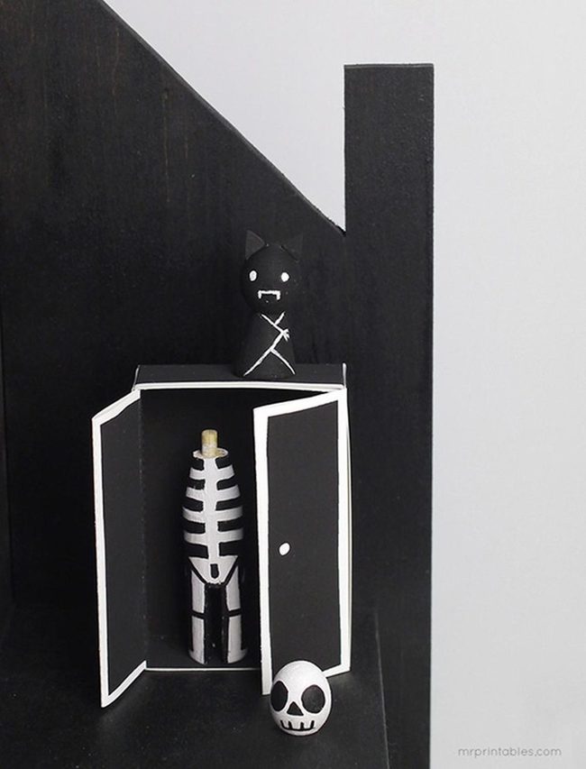 Black Skeleton Cabinet Display