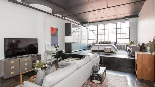 Exposed Brick Loft Bedroom