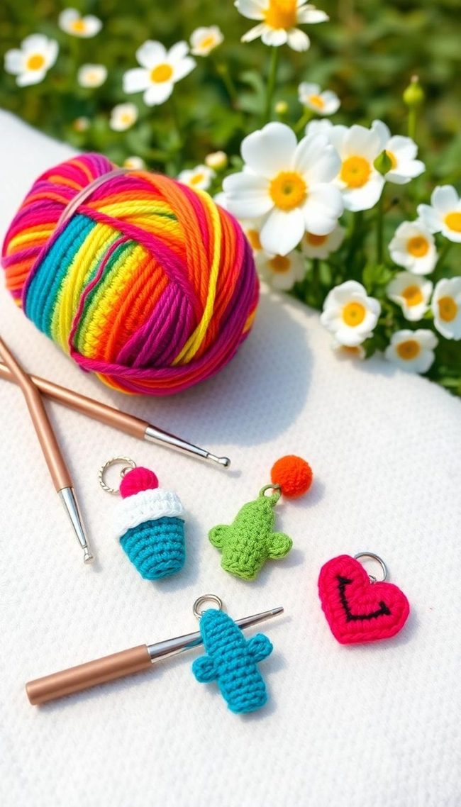 Bright Yarn Crochet Charms