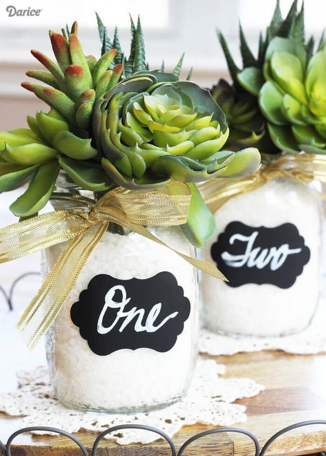 White Glass Jars Chalkboard Labels