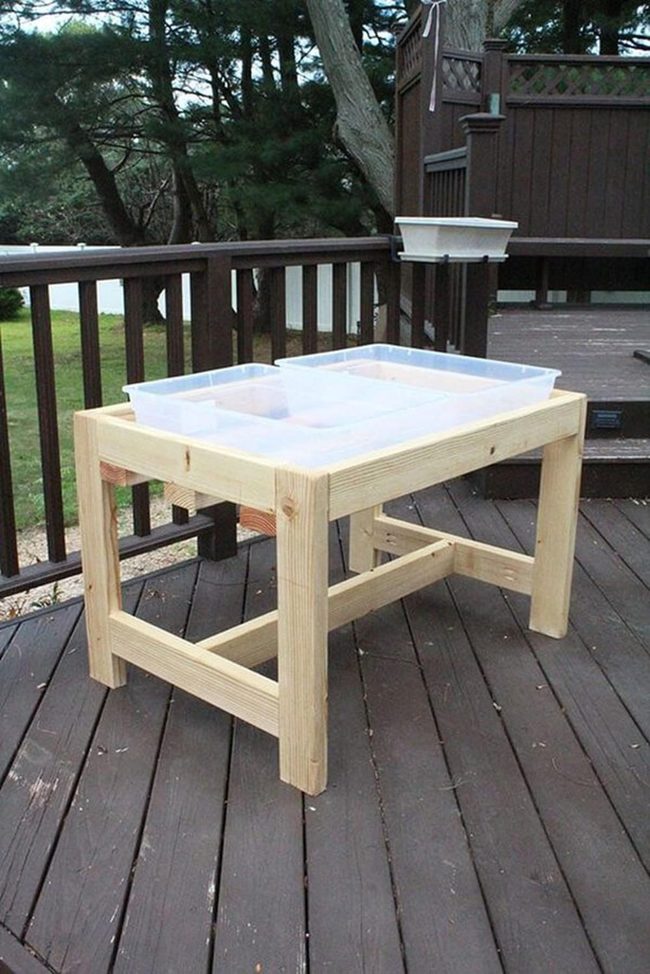 Striped Wooden Service Cart