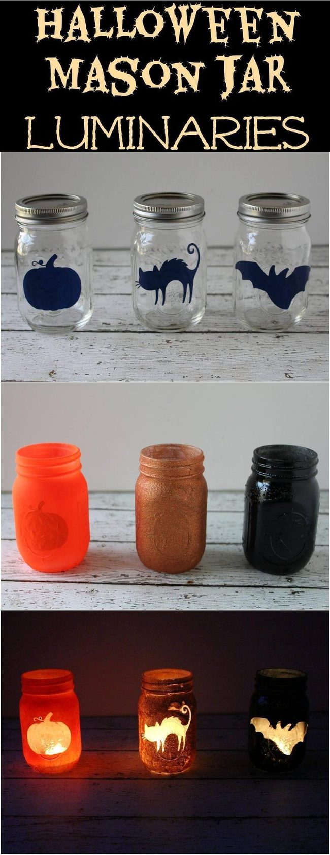 Spooky Glitter Glass Lanterns
