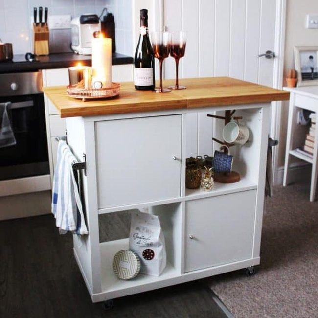 Wheeled Kallax Kitchen Area Storage Station
