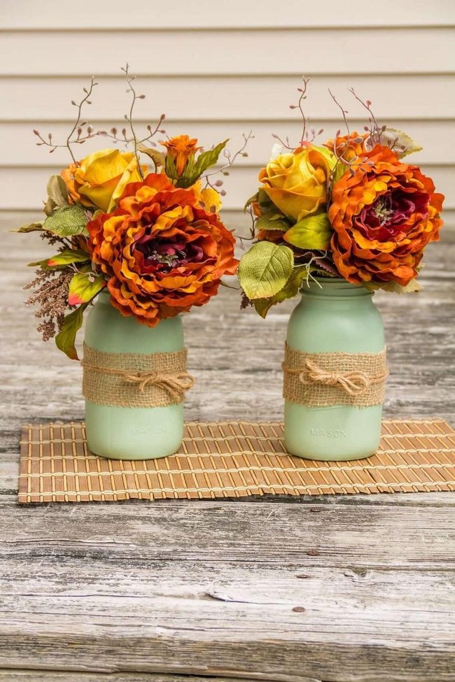Painted Jars Blooming Bright