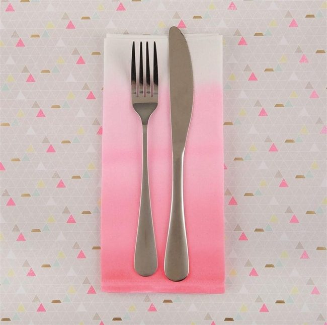 Pink Ombre Napkins With Silver Shine