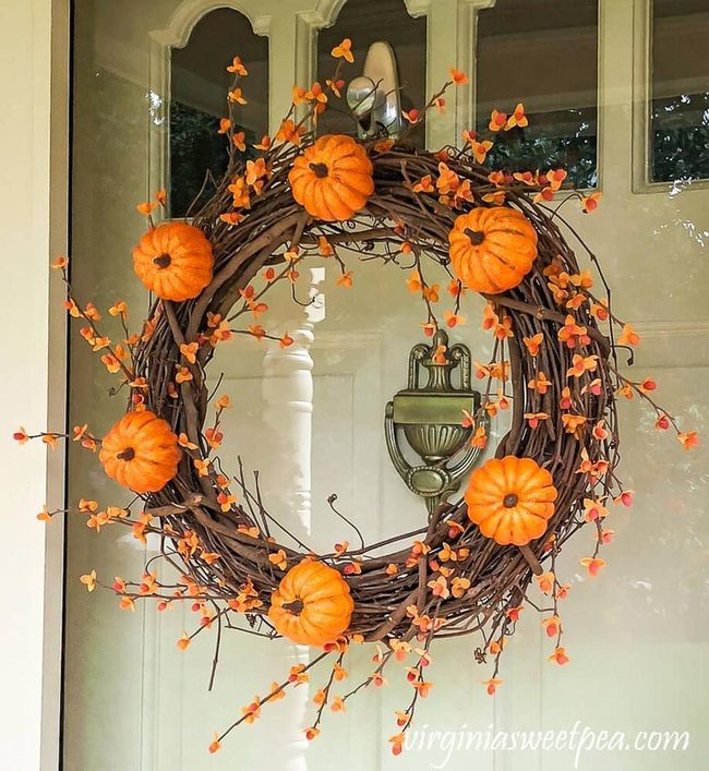 Bittersweet Orange Pumpkin Wreath