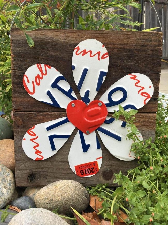 License Plate Flower Petals