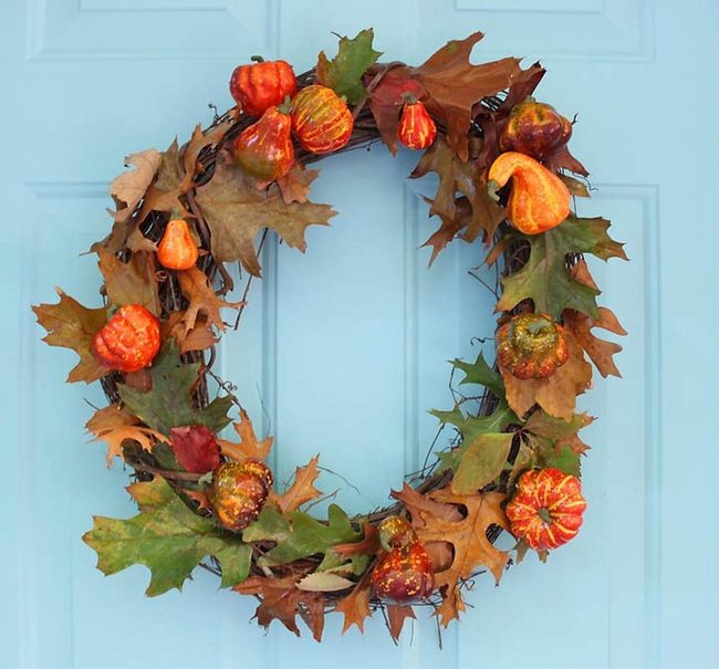 Autumn Leaves Orange Pumpkins