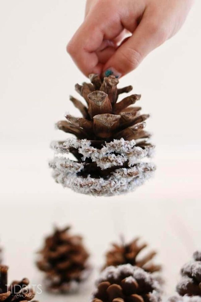 Frosted Pinecone Winter Decor