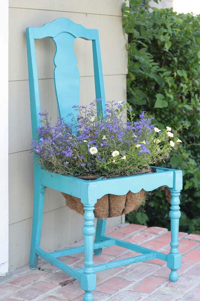 Painted Chair Planter