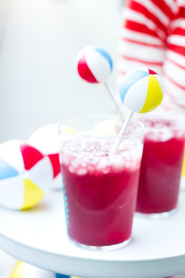 Striped Beach Ball Cocktails