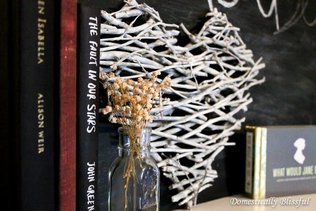 Handmade Stick Heart Wall Art