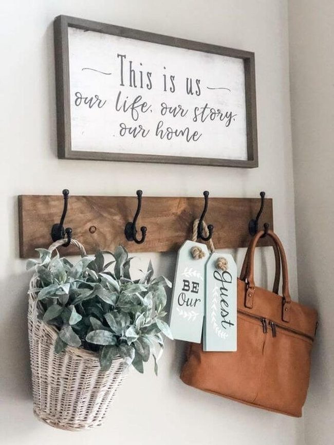 Wooden Home Sign With Greenery