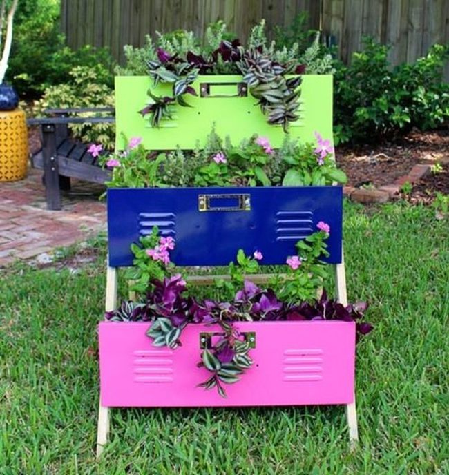 Industrial Metal Drawer Planters