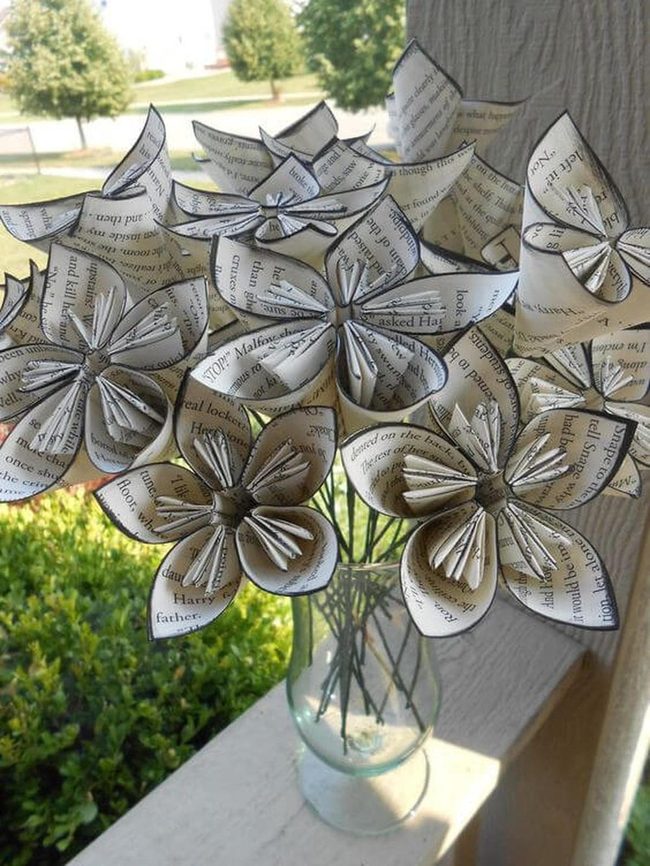 Cream Paper Blooms From Books