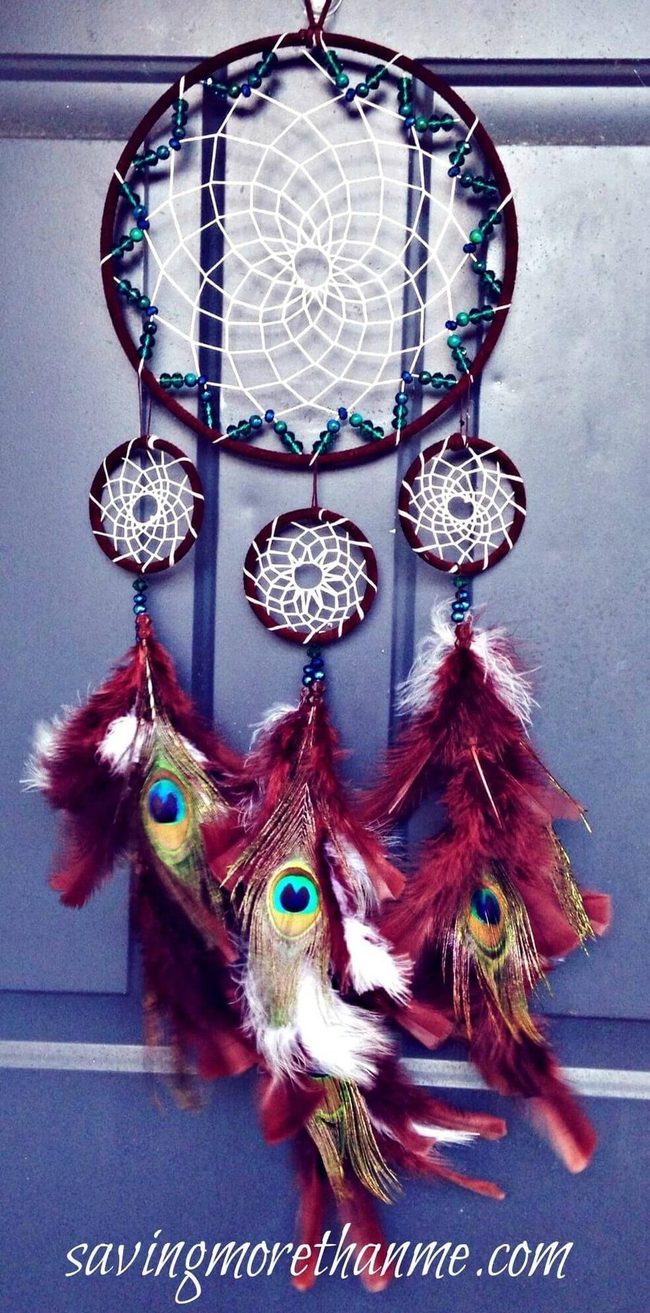 Crimson Peacock Dreamcatcher