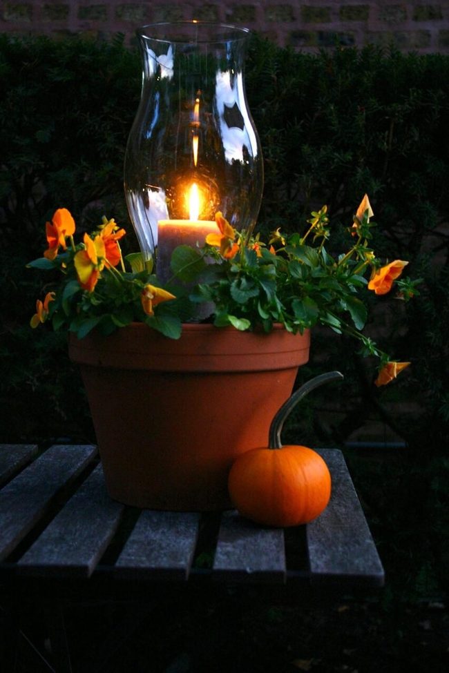 Clay Lantern With Living Plants