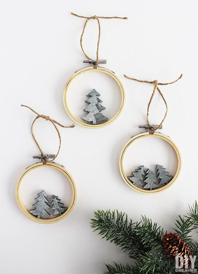 Wooden Rings With Gray Trees