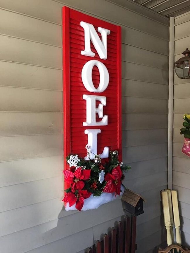 Noel Letters With Vintage Shutters
