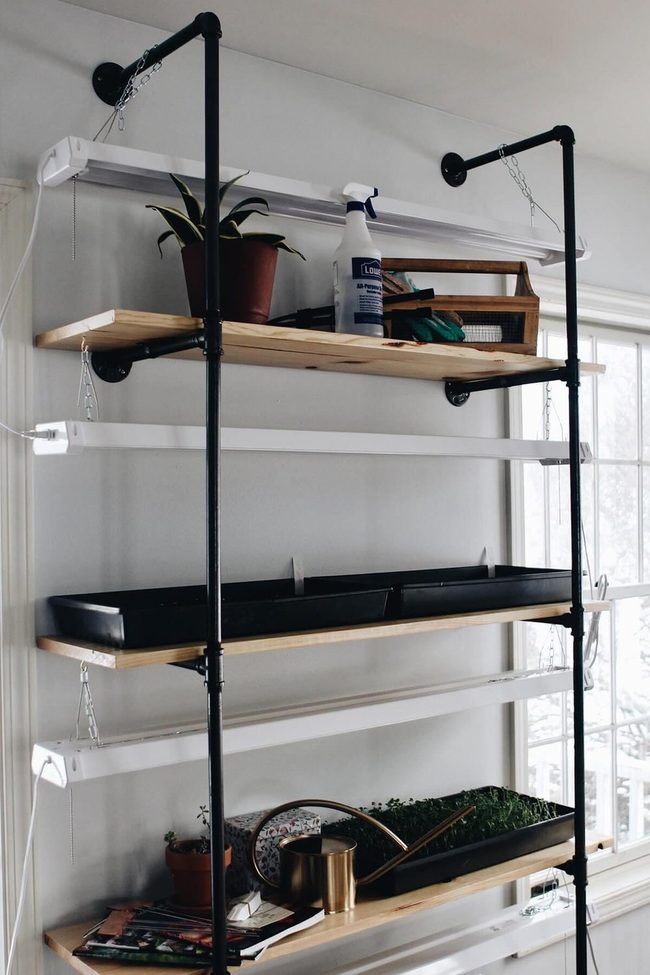 Uplighting Herb Shelves Gold