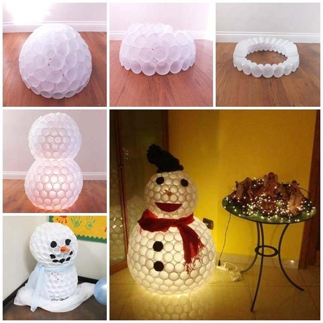 Glowing Cup Snowman