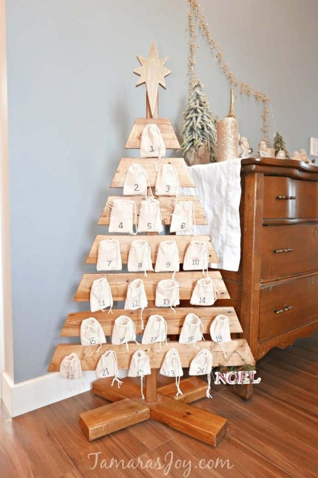 Wooden X-Frame Advent Calendar