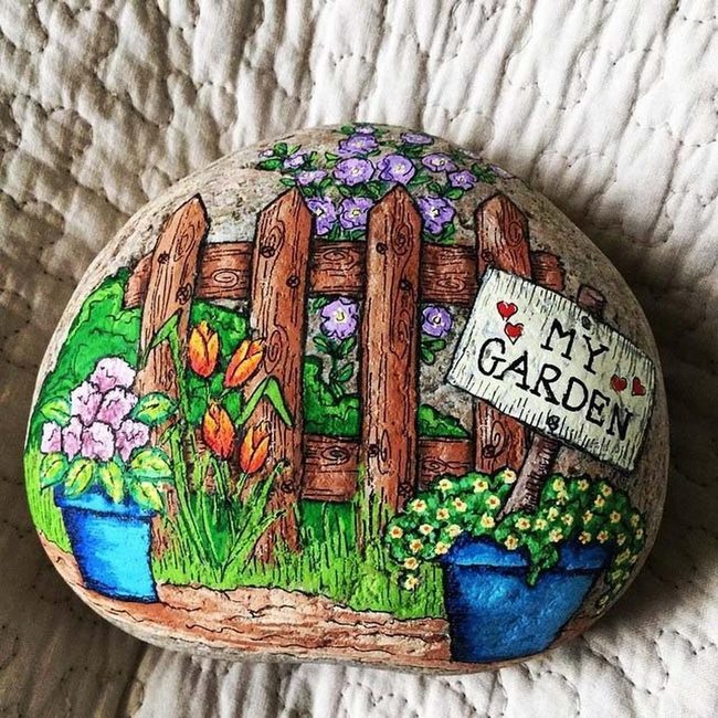 Painted Flower Garden Ornaments