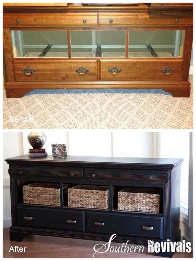 Repurposed Wood Dresser Storage