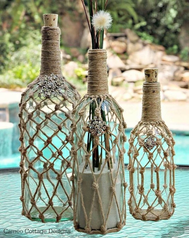 Fishnet Bottles With Crystal Sparkle