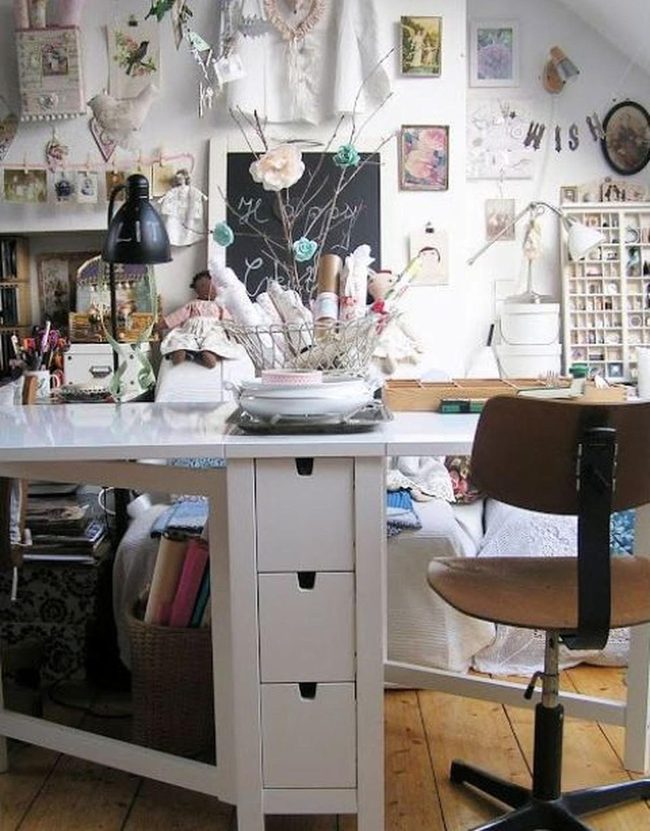 Wooden Art Studio Desk