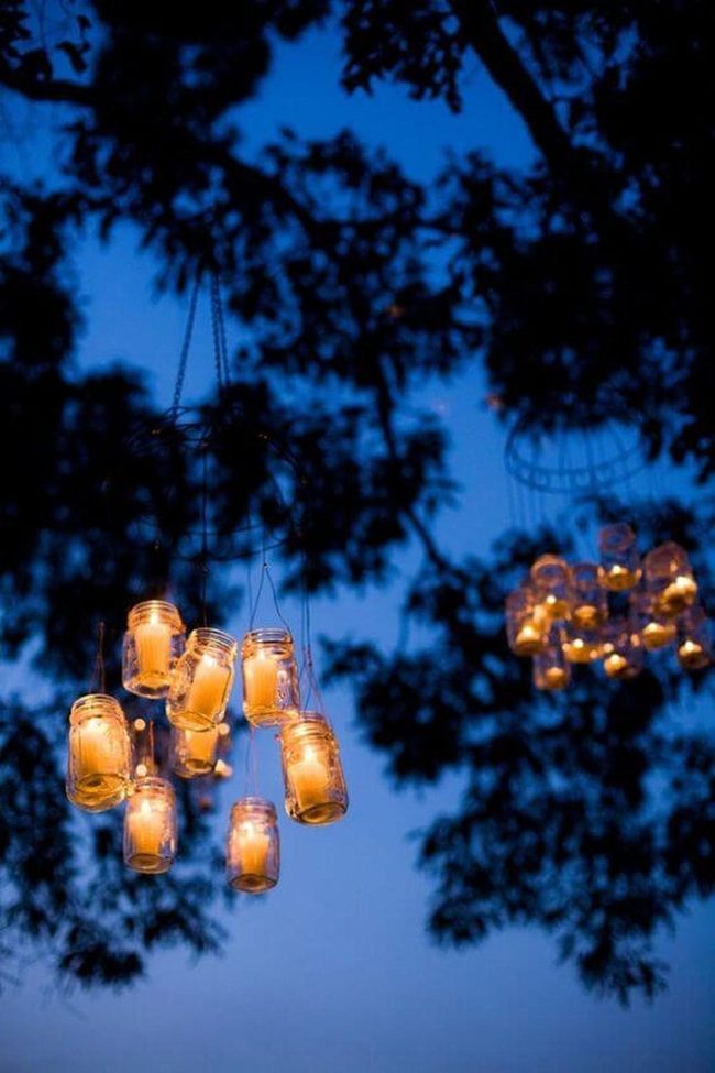 Candlelit Mason Jar Lanterns