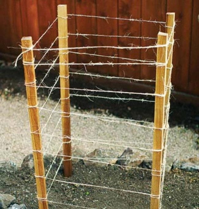 Scrap Wood Twine Trellis