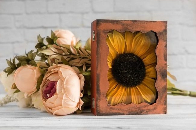 Sunflower Wood Boxes Natural Warmth
