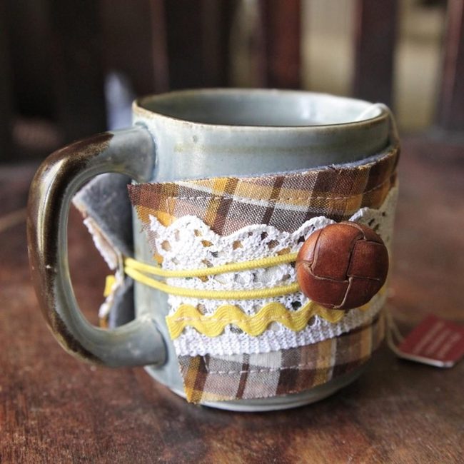 Plaid Ceramic Brown & Yellow