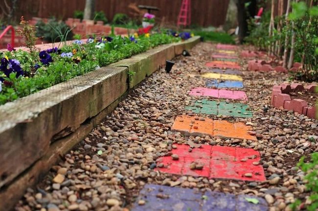 Colorful Concrete Garden Steps