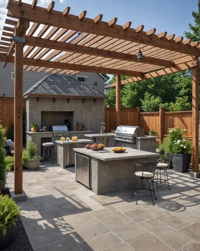 Gray Concrete Entertaining Hub