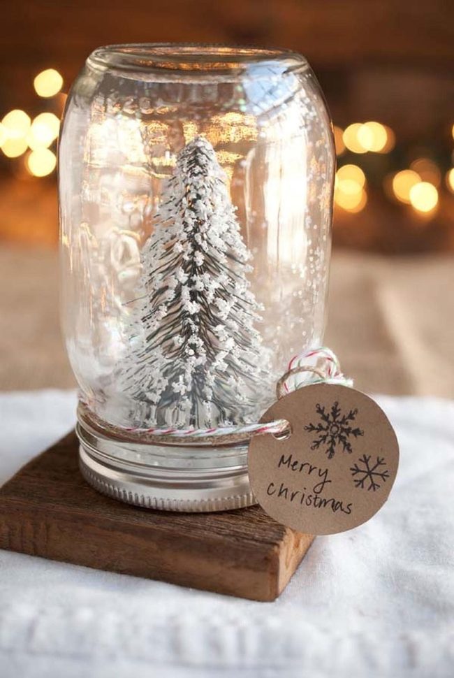 Glitter-Filled Mason Jar Trees
