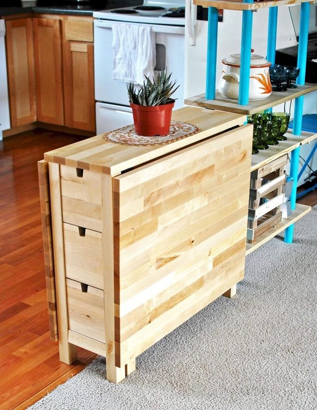 Blue Shelves, Wood Warmth Kitchen