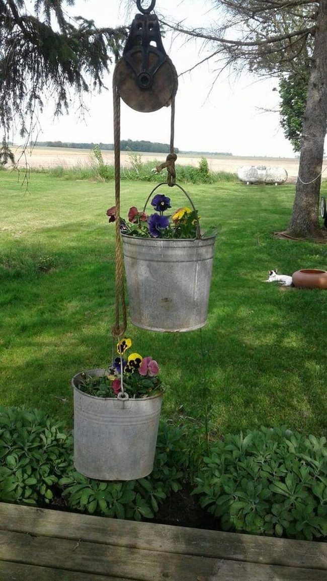 Metallic Buckets, Cascading Blooms