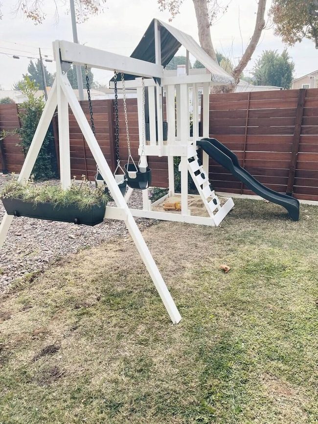 Shaded Playground Slide Station